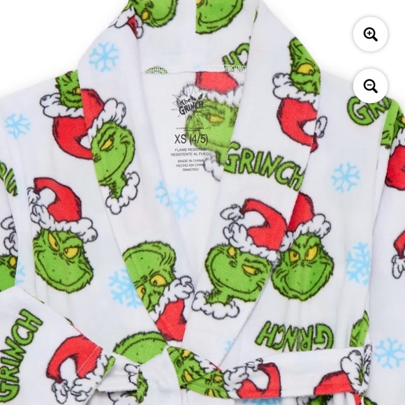 Dr. Seuss The Grinch Toddler Unisex Fleece Robe Size 5T NWT - Picture 2 of 4